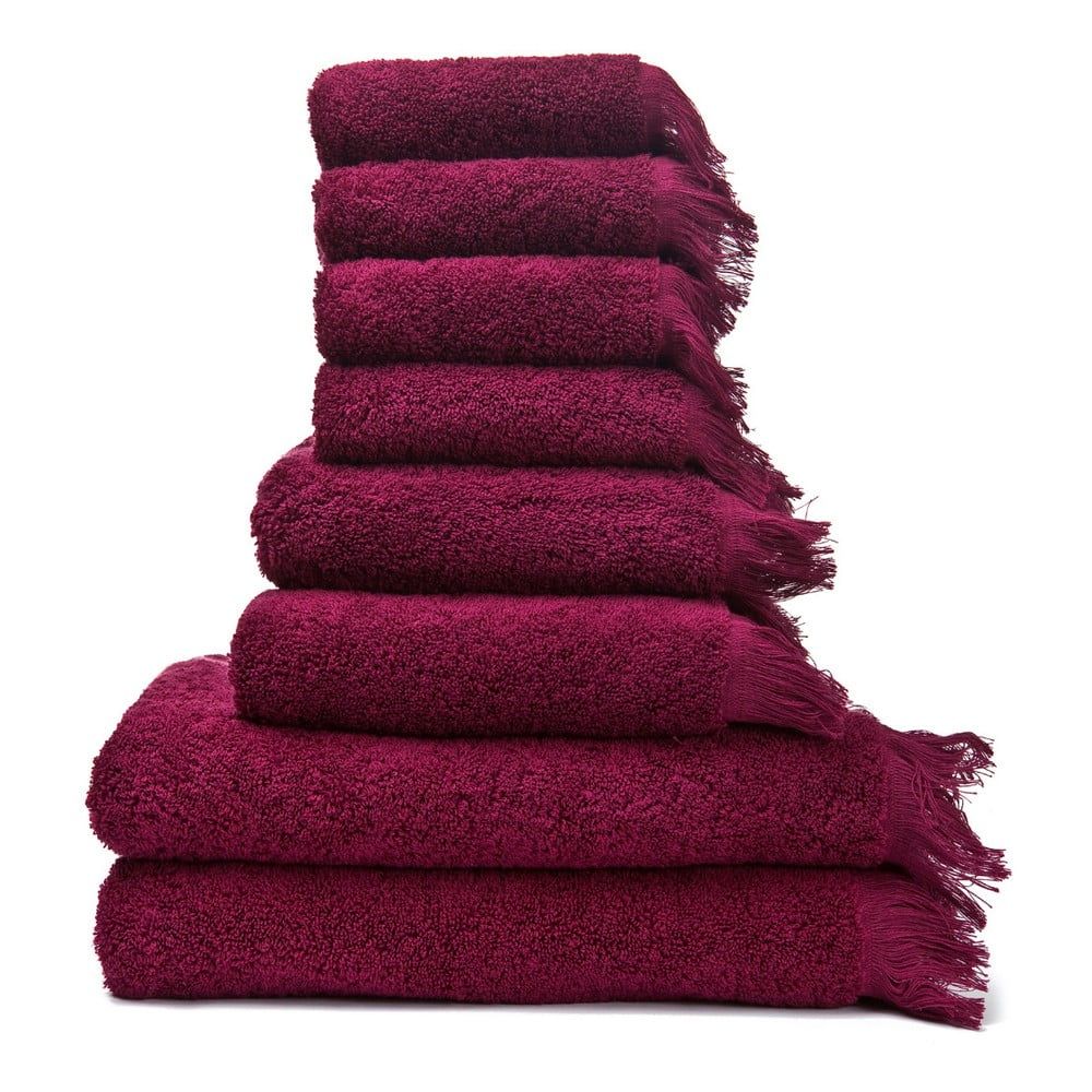 Sada 6 červených uterákov a 2 osušiek zo 100 % bavlny Bonami - Bonami.sk
