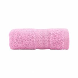 Ružový uterák z čistej bavlny Sunny, 30 × 50 cm