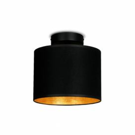Čierne stropné svietidlo s detailom v zlatej farbe Sotto Luce Mika Elementary XS CP, ⌀ 20 cm