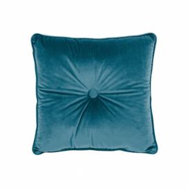 Modrý vankúš Tiseco Home Studio Velvet Button, 45 x 45 cm Bonami.sk