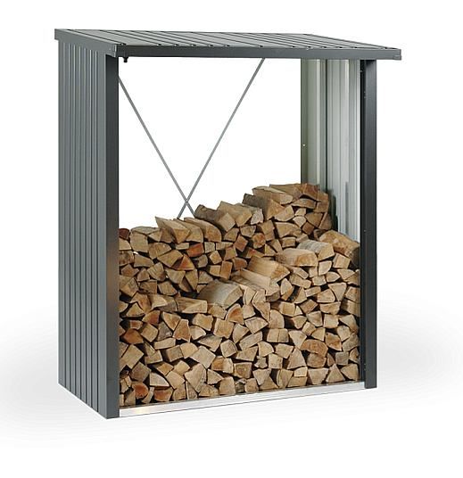 Biohort Multifunkční sklad krbového dreva - drevník WoodStock 157 x 102 (sivá kremeň metalíza) - i-zahradnynabytok.sk