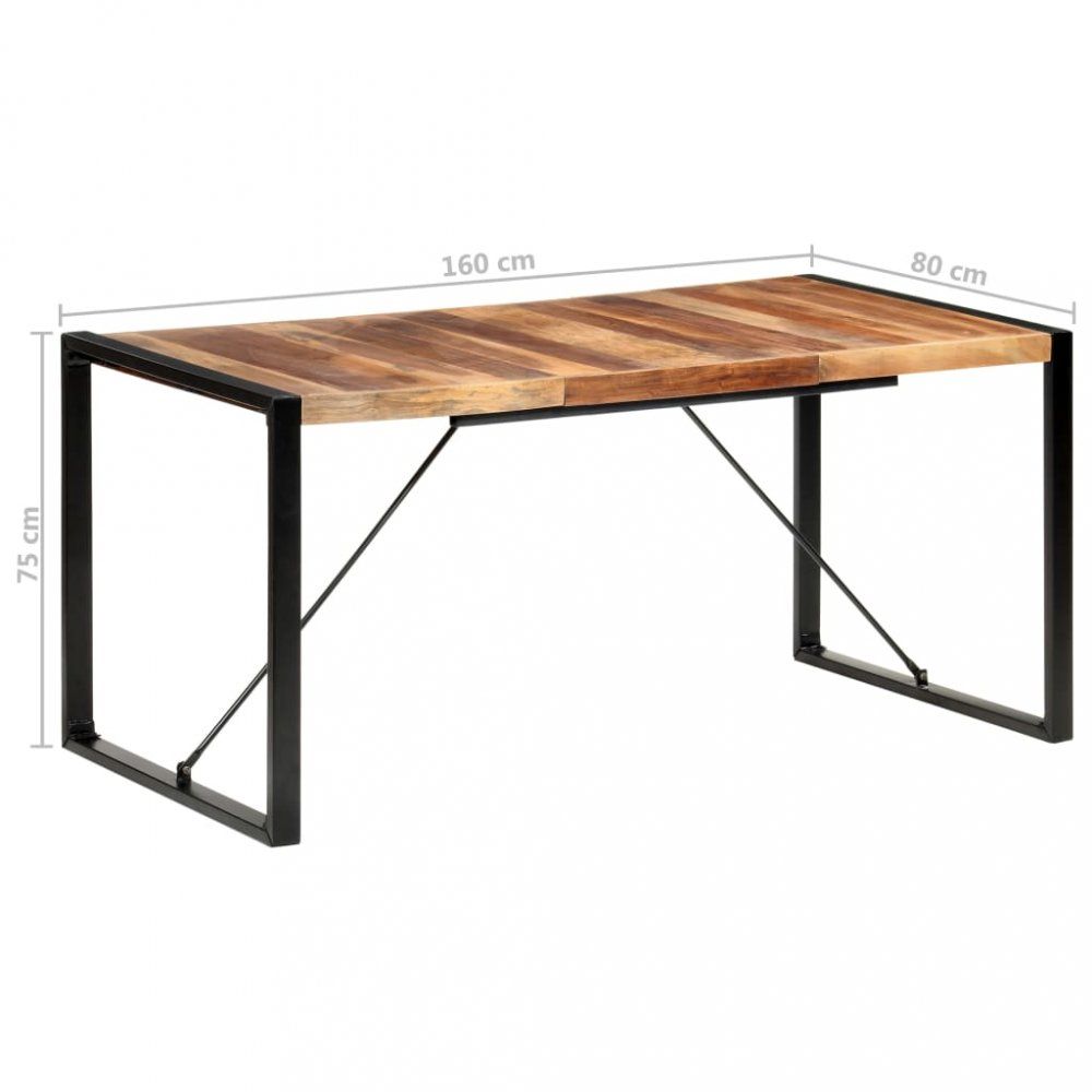 Jedálenský stôl masívne drevo / kov Dekorhome 160x80x75 cm - dekorhome.sk