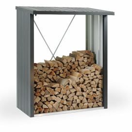 Biohort Multifunkční sklad krbového dreva - drevník WoodStock 157 x 102 (sivá kremeň metalíza)