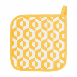 Sada 2 žltých bavlnených chňapiek Tiseco Home Studio Hexagon