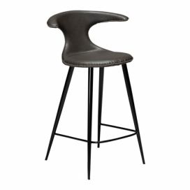 Tmavosivá barová stolička z eko kože DAN–FORM Denmark Flair, výška 90 cm