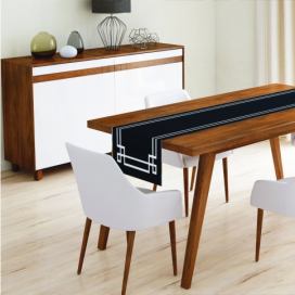 Behúň na stôl Minimalist Cushion Covers Black Ogea, 45 x 140 cm