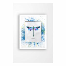 Nástenný obraz na plátne v bielom ráme Tablo Center Dragonfly, 29 × 24 cm