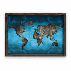 Obraz v drevenom ráme Night World, 70 × 50 cm Bonami.sk