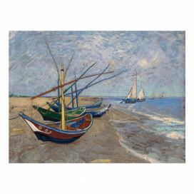 Reprodukcia obrazu Vincenta van Gogha - Fishing Boats on the Beach at Les Saintes-Maries-de la Mer, 40 × 30 cm Bonami.sk