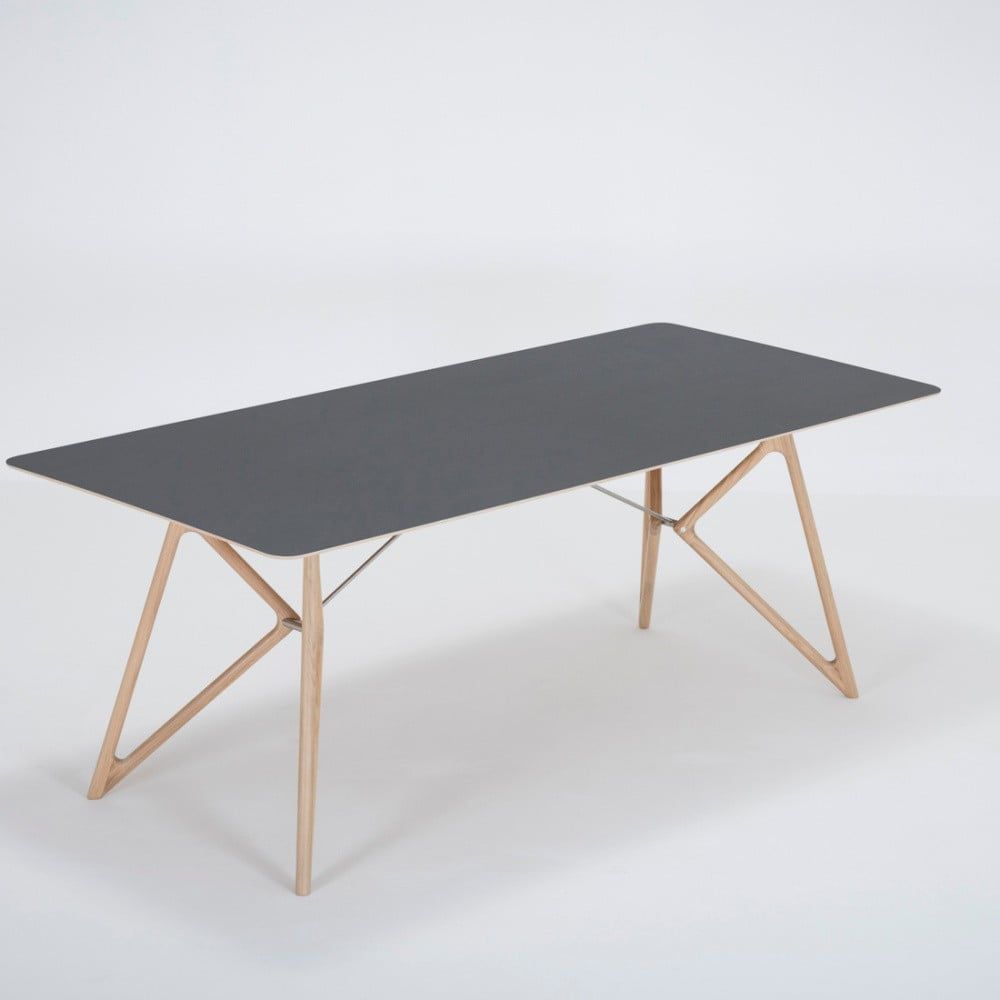 Jedálenský stôl z masívneho dubového dreva s čiernou doskou Gazzda Tink, 200 × 90 cm - Bonami.sk