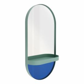 Modré nástenné zrkadlo s poličkou Remember Taupe Bonami.sk