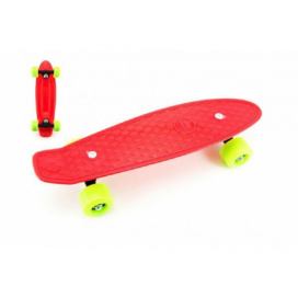 Skateboard - pennyboard 43cm, nosnost 60kg plastové osy, červený, zelená kola Kokiskashop.sk