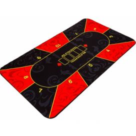 Skladacia pokerová podložka, červená/čierna, 160 x 80 cm Kokiskashop.sk