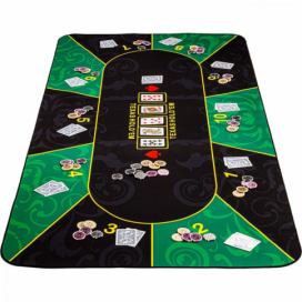 Skladacia pokerová podložka, zelená/čierna, 160 x 80 cm Kokiskashop.sk