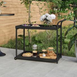 Záhradný barový vozík polyratan Dekorhome Čierna