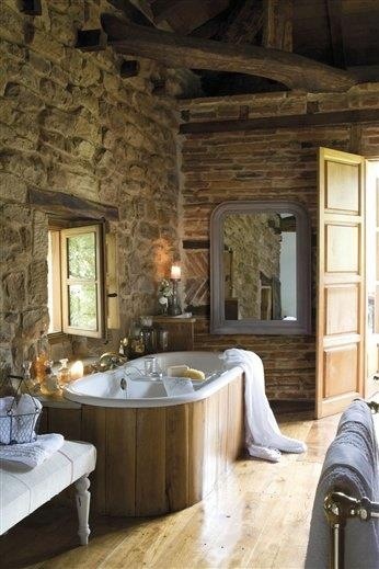 Kúpeľňa - múry z kameňa - 