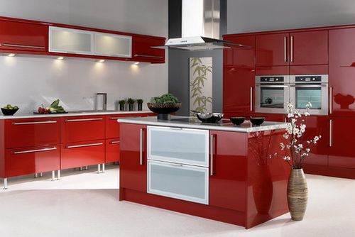 červená kuchyňa - 
