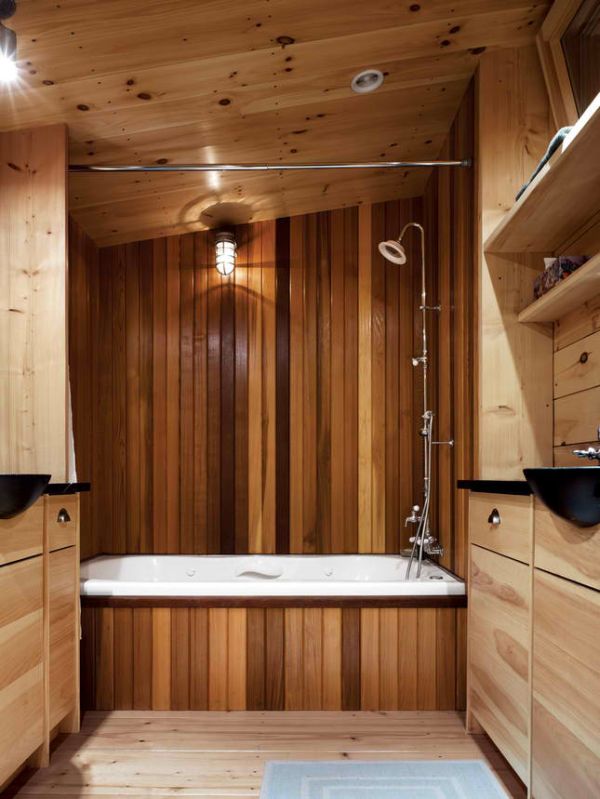 Kúpeľňa - drevené obklady - 