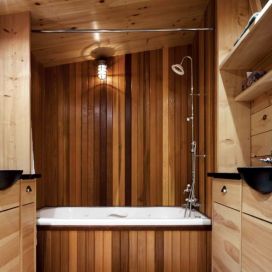 Kúpeľňa - drevené obklady Monika Nová