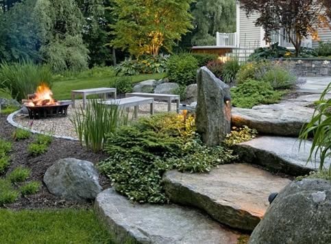 Schody v záhrade z prírodného kameňa - 