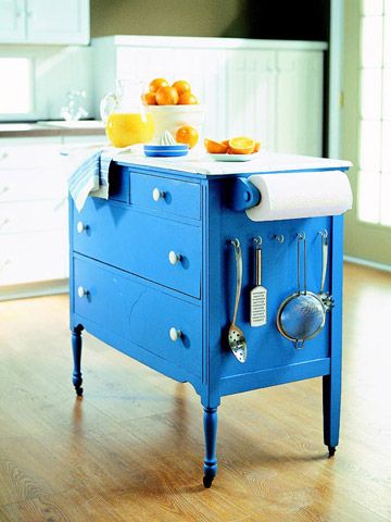 Modrý kuchynský vozík AndreaKraus 