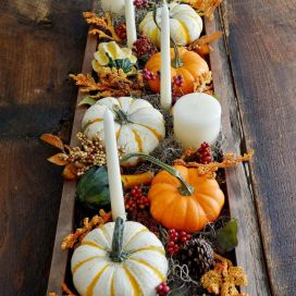 jesenné dekorácie na stôl
