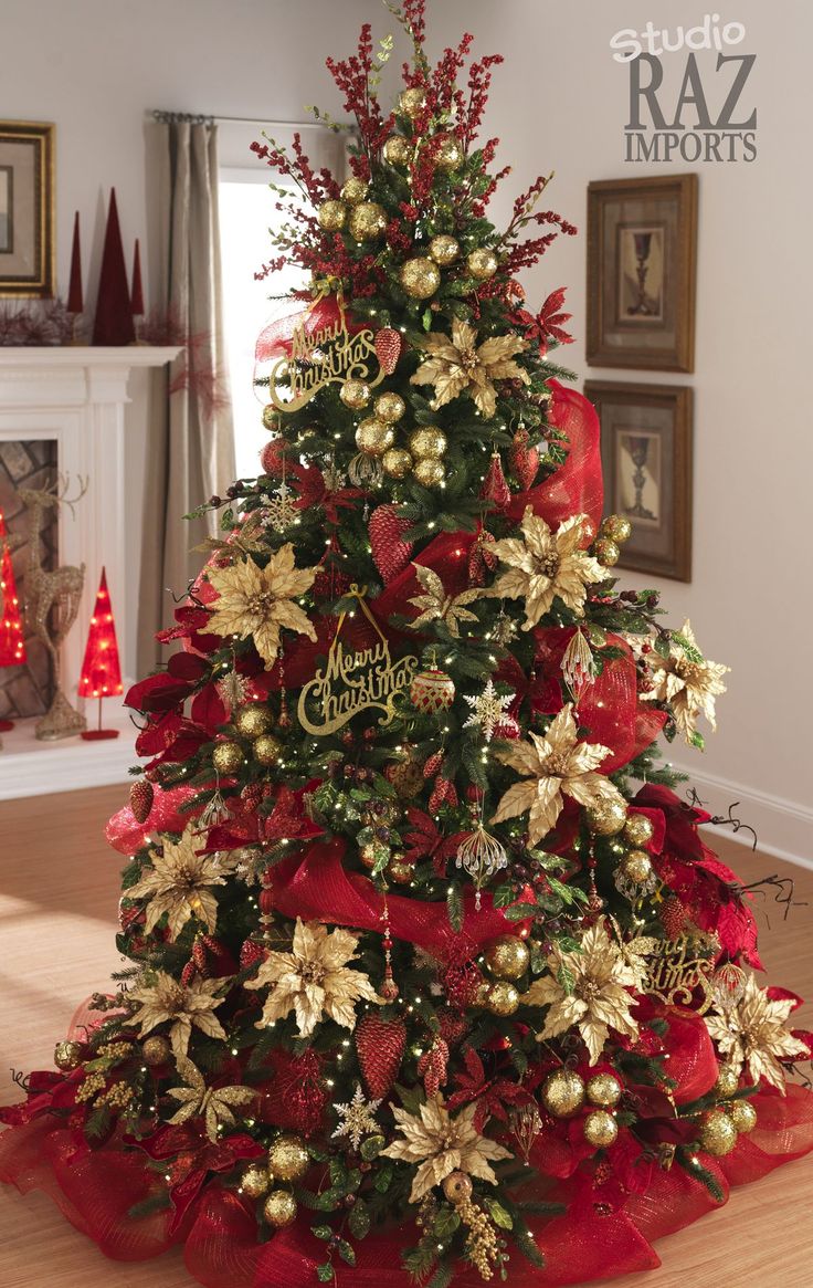 Vianočný stromček v zlato-červenom prevedení - 