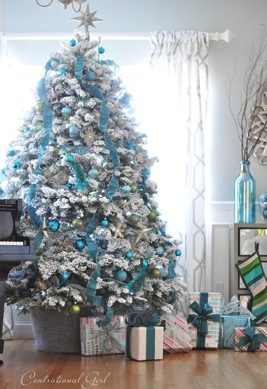 Strieborno-modrý vianočný stromček - 