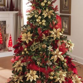 Vianočný stromček v zlato-červenom prevedení