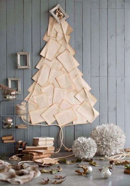 Vianočný stromček zo starých papierov - 