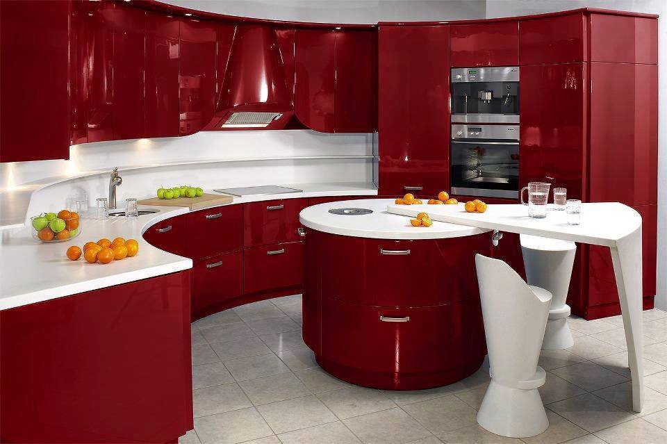 červená kuchyne - 