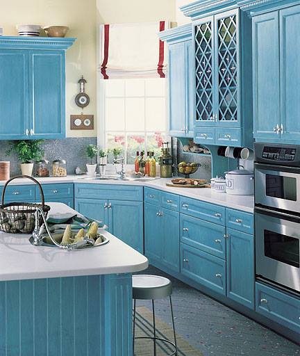 modrá kuchyne - 