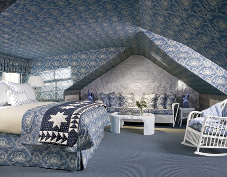 Modrá štýlová spálňa - 