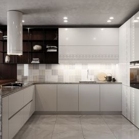 Kuchyňa bielo hnedá moderné