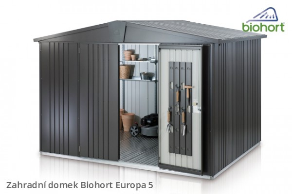 Biohort Záhradný domček EUROPA 5, tmavo šedá metalíza - 