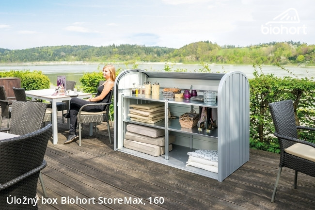 Biohort Úložný box StoreMax® 160, sivý kremeň metalíza - 