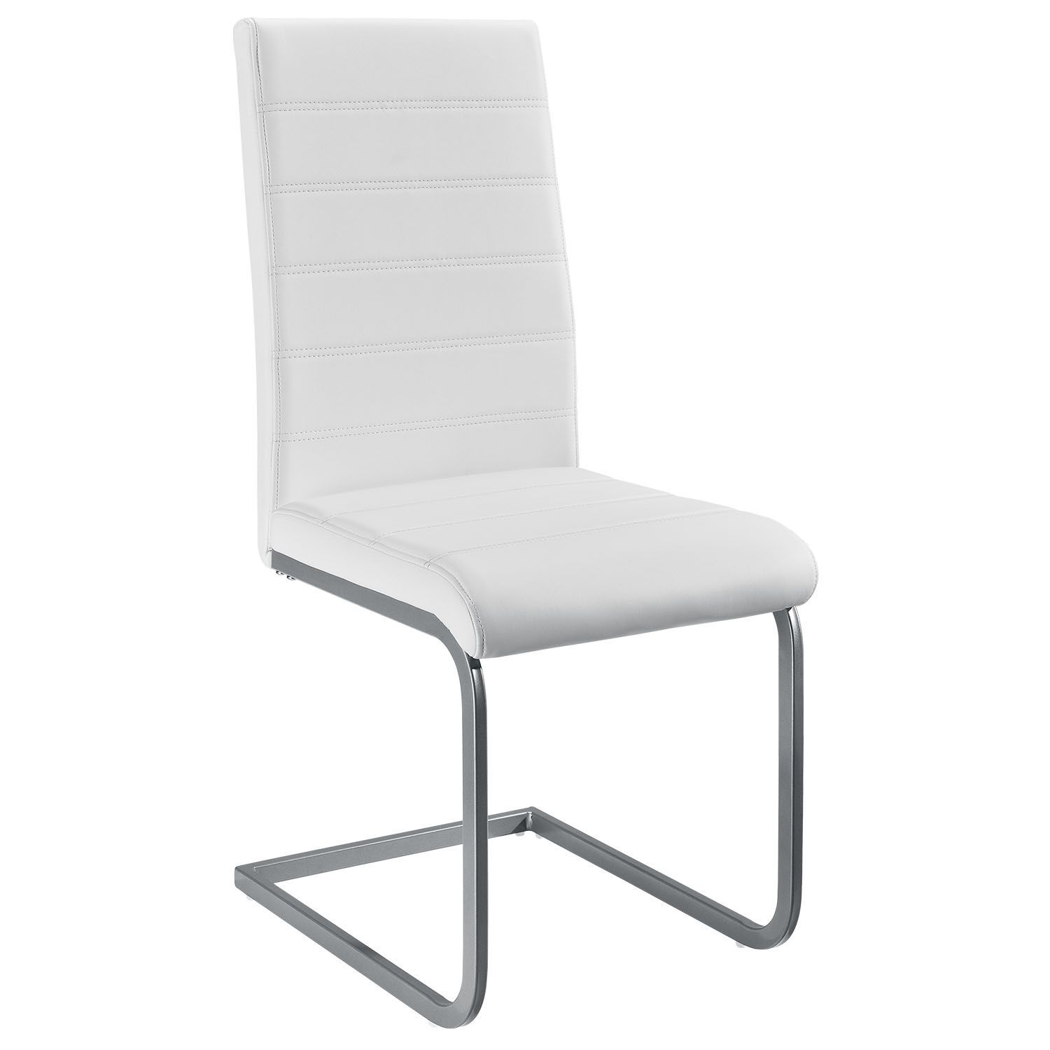Juskys Konzolová stolička Vegas sada 2 kusov zo syntetickej kože v bielej farbe - Eshopist.sk