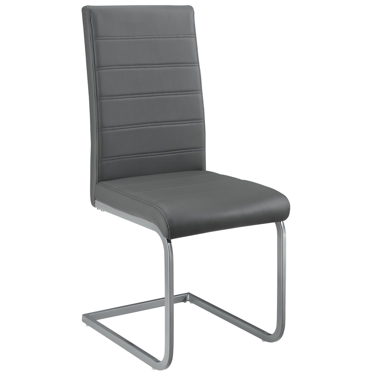 Juskys Konzolová stolička Vegas sada 2 kusov zo syntetickej kože v sivej farbe - Eshopist.sk