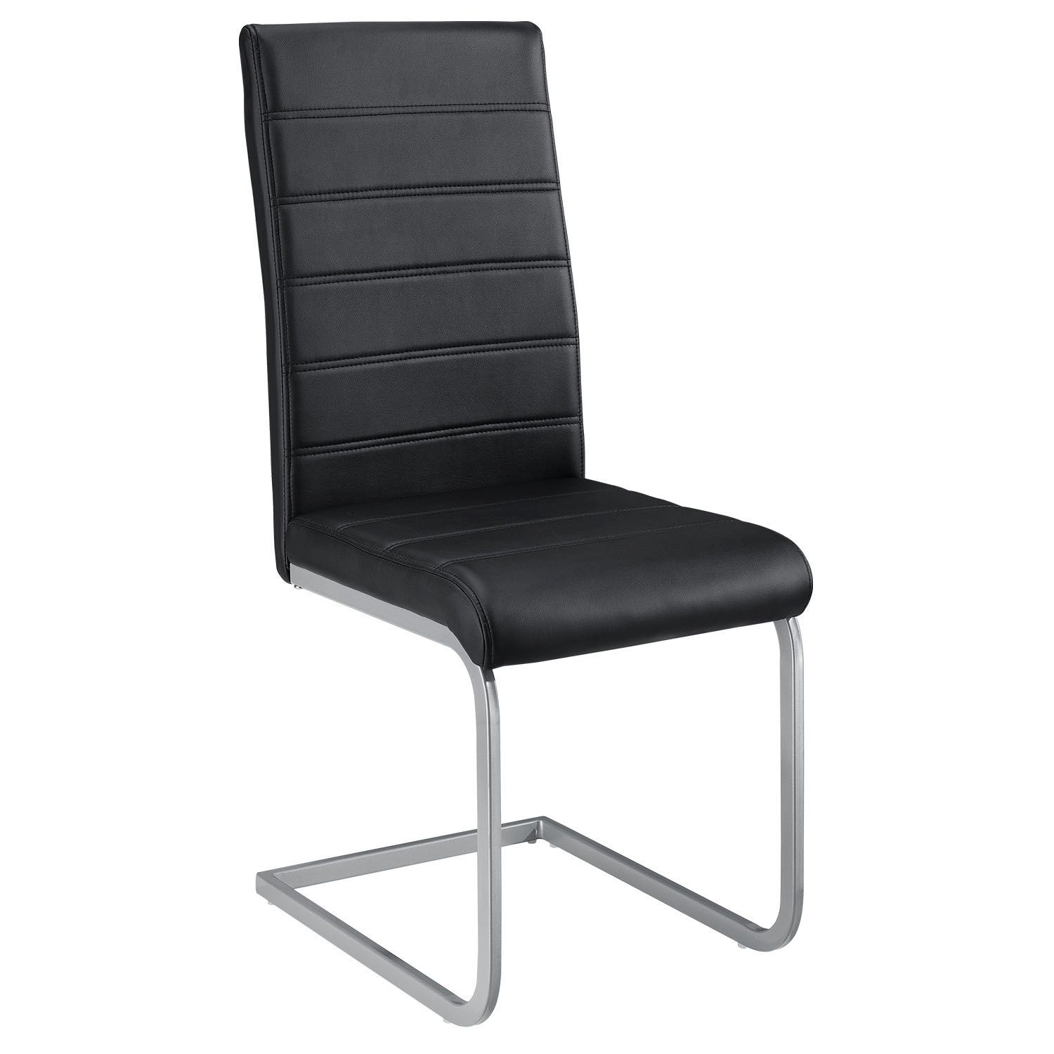 Juskys Konzolová stolička Vegas sada 4 kusov zo syntetickej kože v čiernej farbe - Eshopist.sk