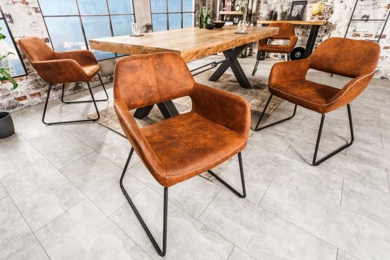 LuxD 20259 Dizajnová stolička Derrick hnedá Antik - ESTILOFINA.SK