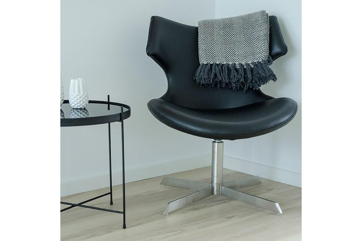 Norddan 20536 Dizajnová stolička Khloe, čierna koženka - ESTILOFINA.SK
