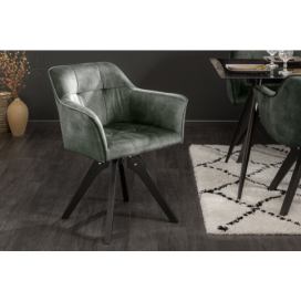 LuxD 24111 Dizajnová otočná stolička Giuliana zelený zamat - Posledný kus