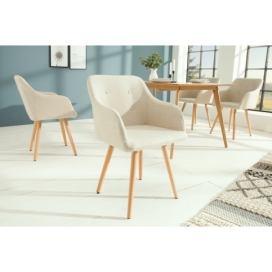 LuxD 20143 Dizajnová stolička Norway krémová  - RP