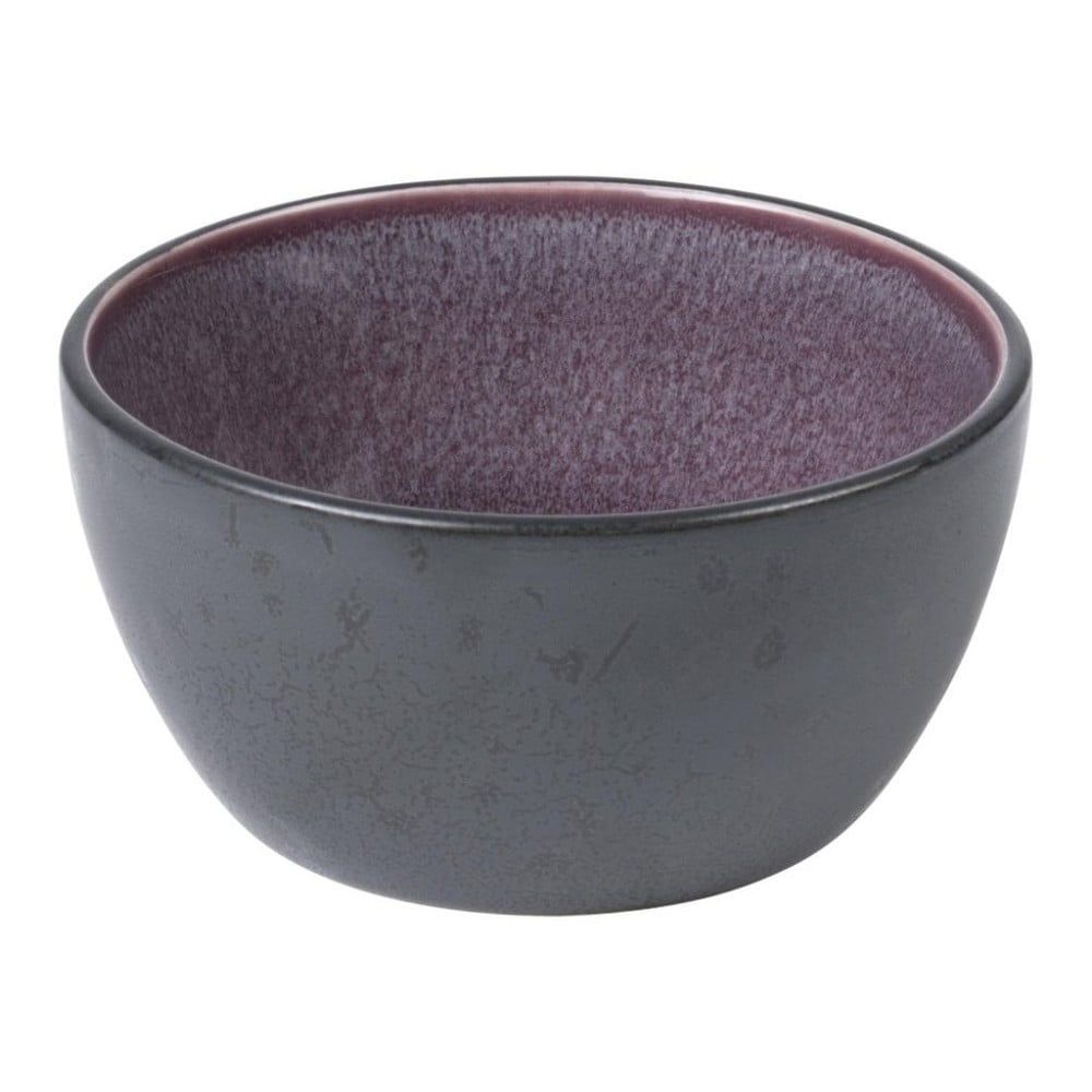 Čierna kameninová miska s vnútornou glazúrou vo fialovej farbe Bitz Mensa, priemer 10 cm - Bonami.sk