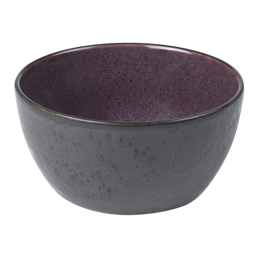 Čierna kameninová miska s vnútornou glazúrou vo fialovej farbe Bitz Mensa, priemer 12 cm - Bonami.sk