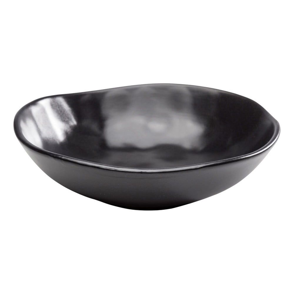Čierny hlboký tanier z kameniny Kare Design Organic Black, ⌀ 22 cm - Bonami.sk