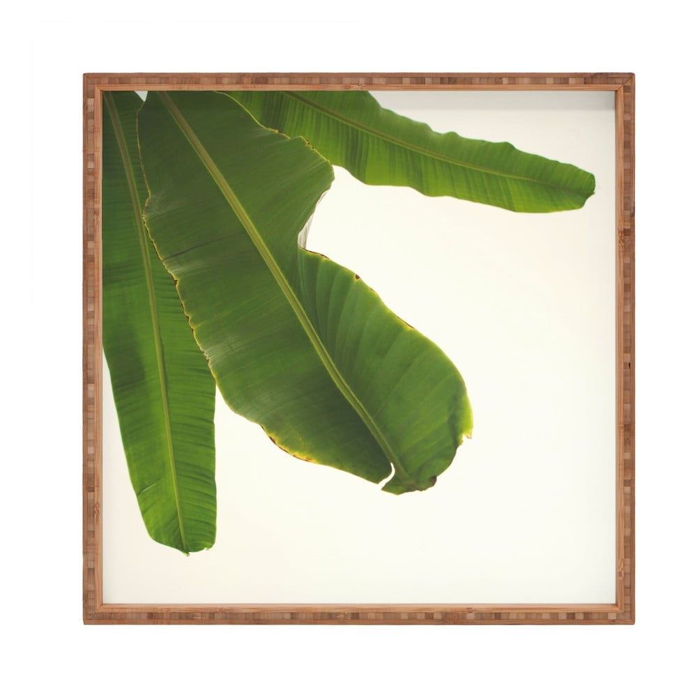 Drevený dekoratívny servírovací podnos Leaf, 40 × 40 cm - Bonami.sk