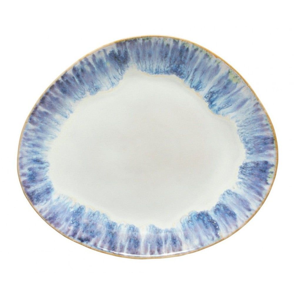Bielo-modrý kameninový oválny tanier Costa Nova Brisa, ⌀ 27 cm - Bonami.sk