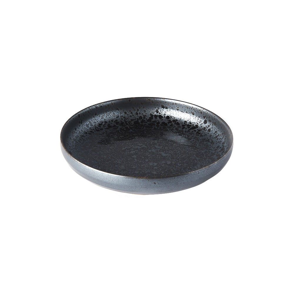 Čierno-sivý keramický tanier so zdvihnutým okrajom Mij Pearl, ø 22 cm - Bonami.sk