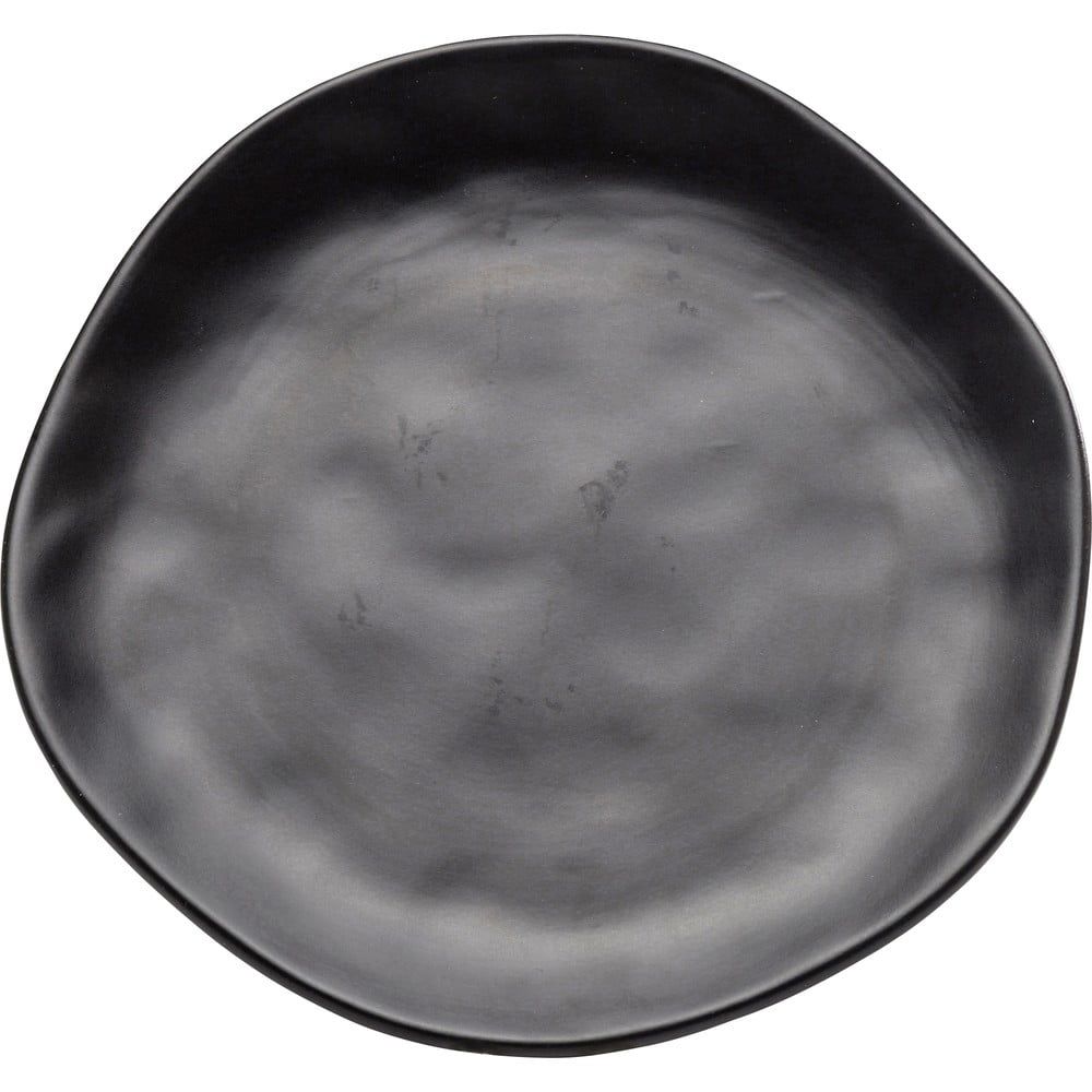 Čierny kameninový tanier Kare Design Organic Black, ⌀ 20 cm - Bonami.sk